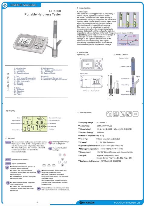 hardness tester epx300|ENPAIX EPX300 USER MANUAL Pdf Download.